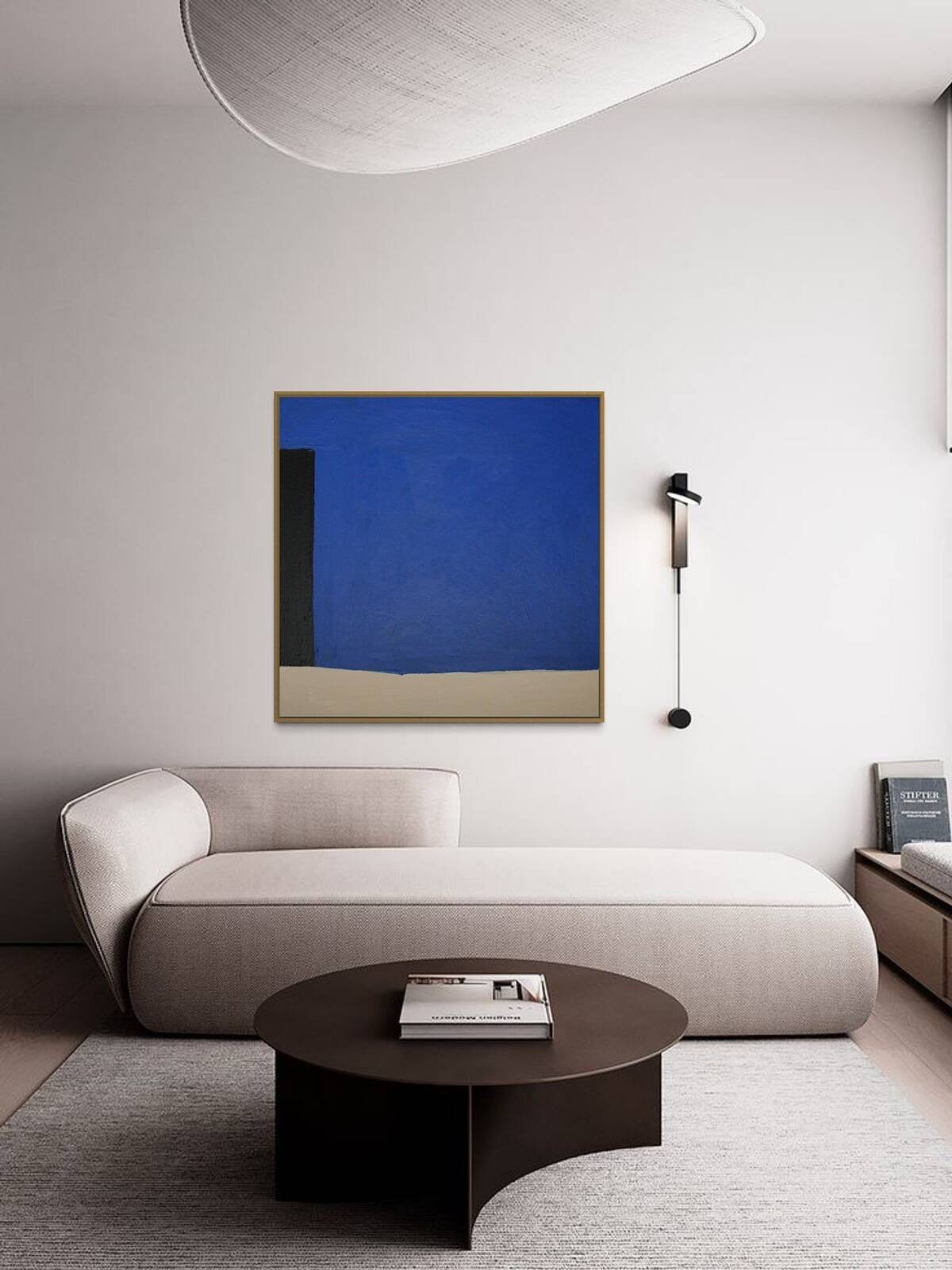Blue trio original painting on stretched canvas 80x80
