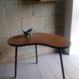 Scandinavian side table shaped bean with three feet