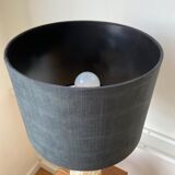 Stone and black cotton table lamp