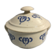 Candy pot covered sugar pot ceramic blue decorations enamelled sandstone
