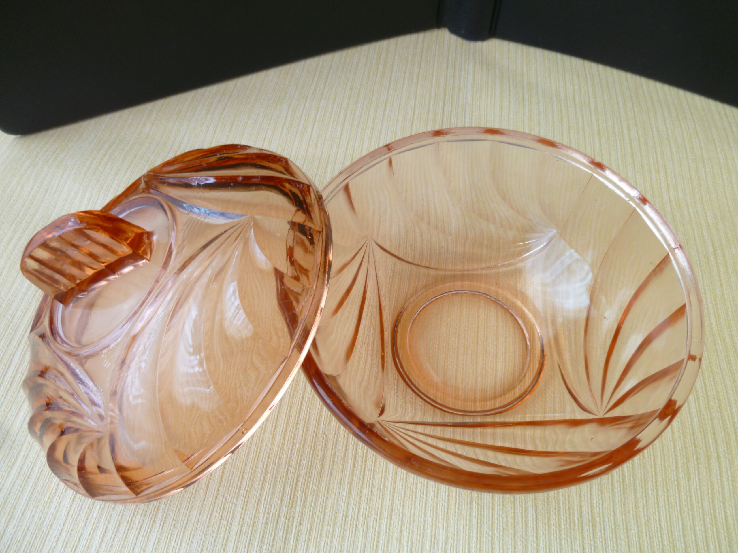 Vintage moulded glass sugar