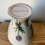Vintage Ceramic Vase with SAVOIE Thistles