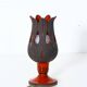 Handmade red ceramic table lamp, Sweden, 1970s