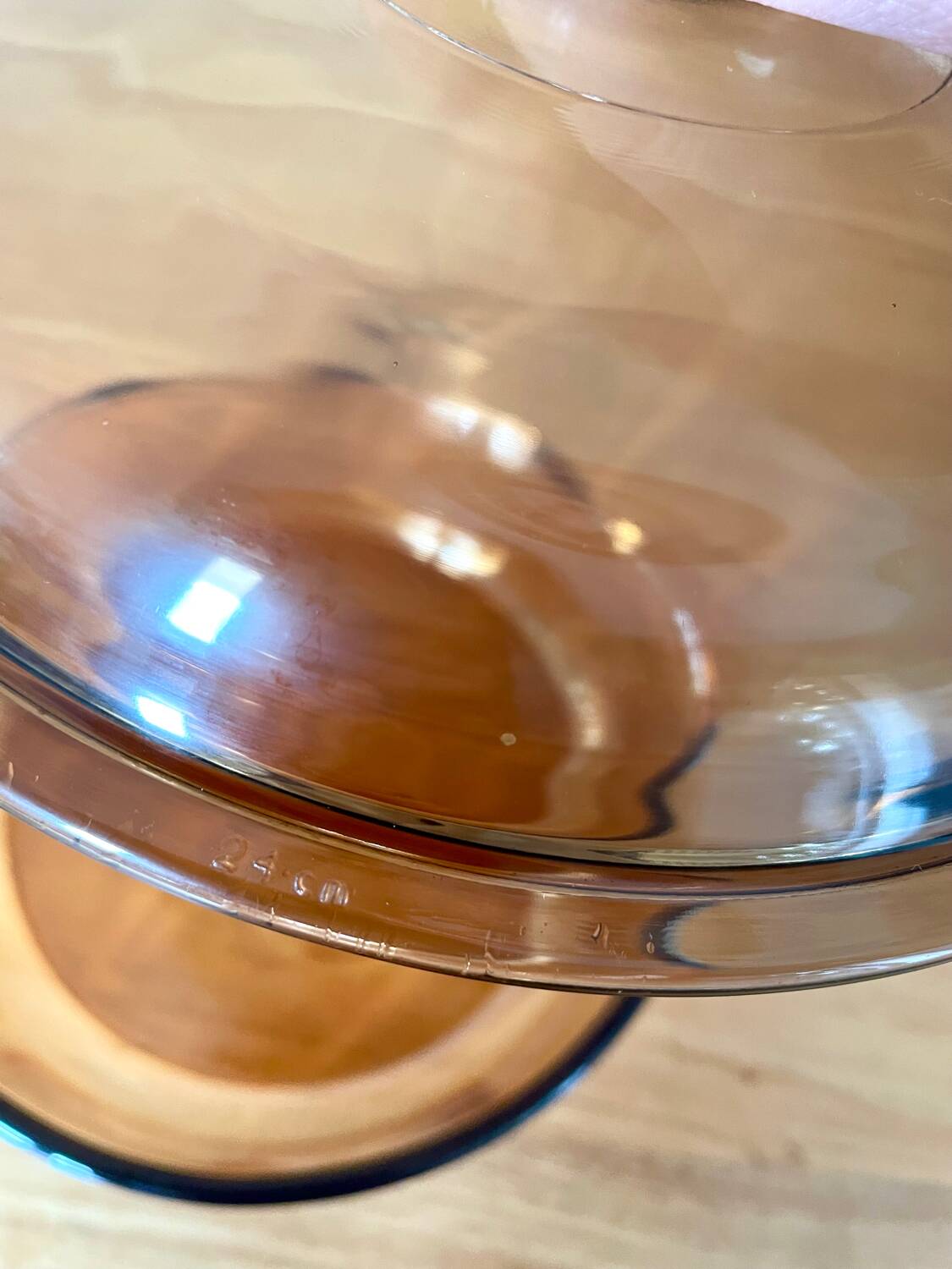 Vintage smoked glass casserole dish Corning France