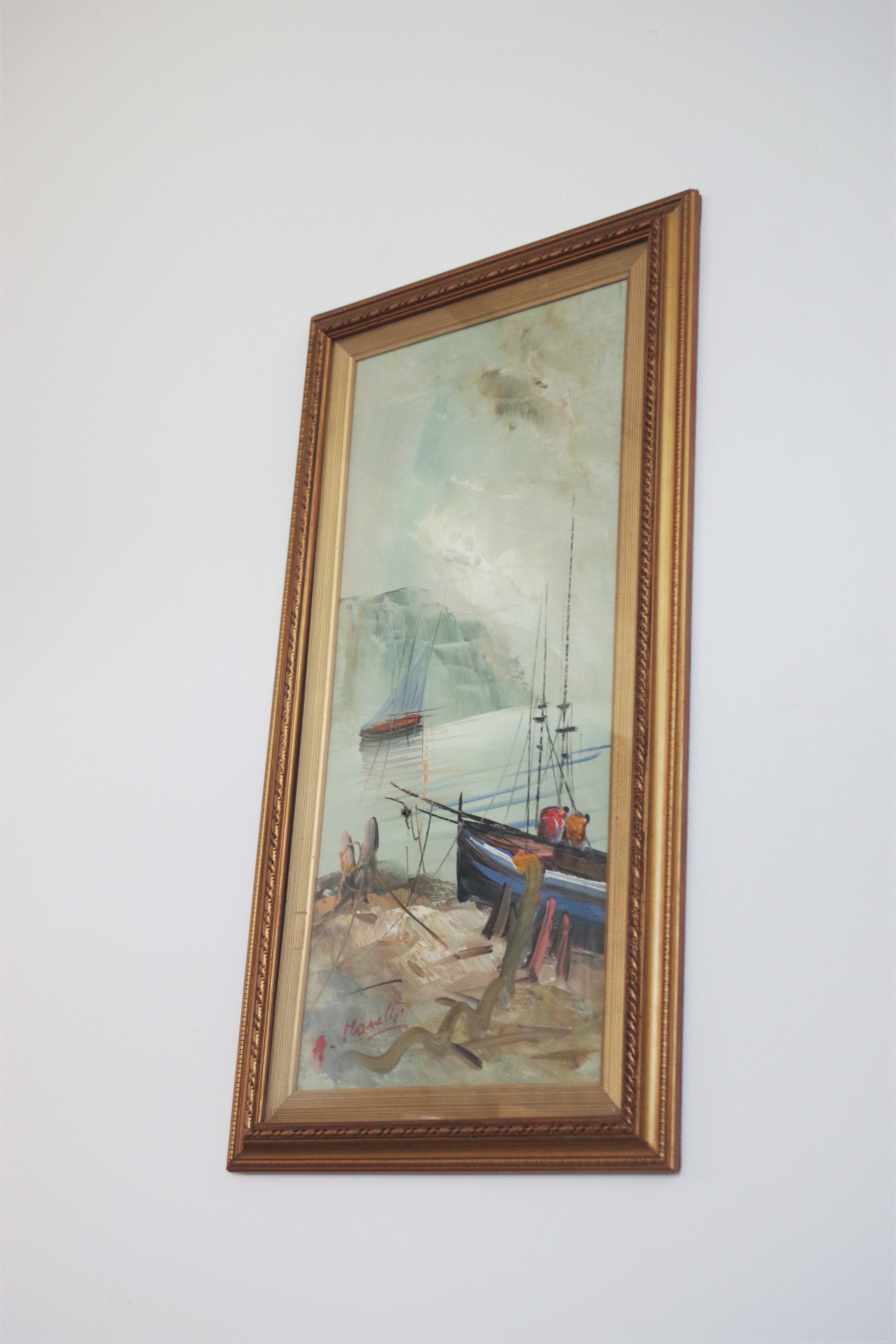 Paintings, oil on canvas, Moretti, 1970, set of 3