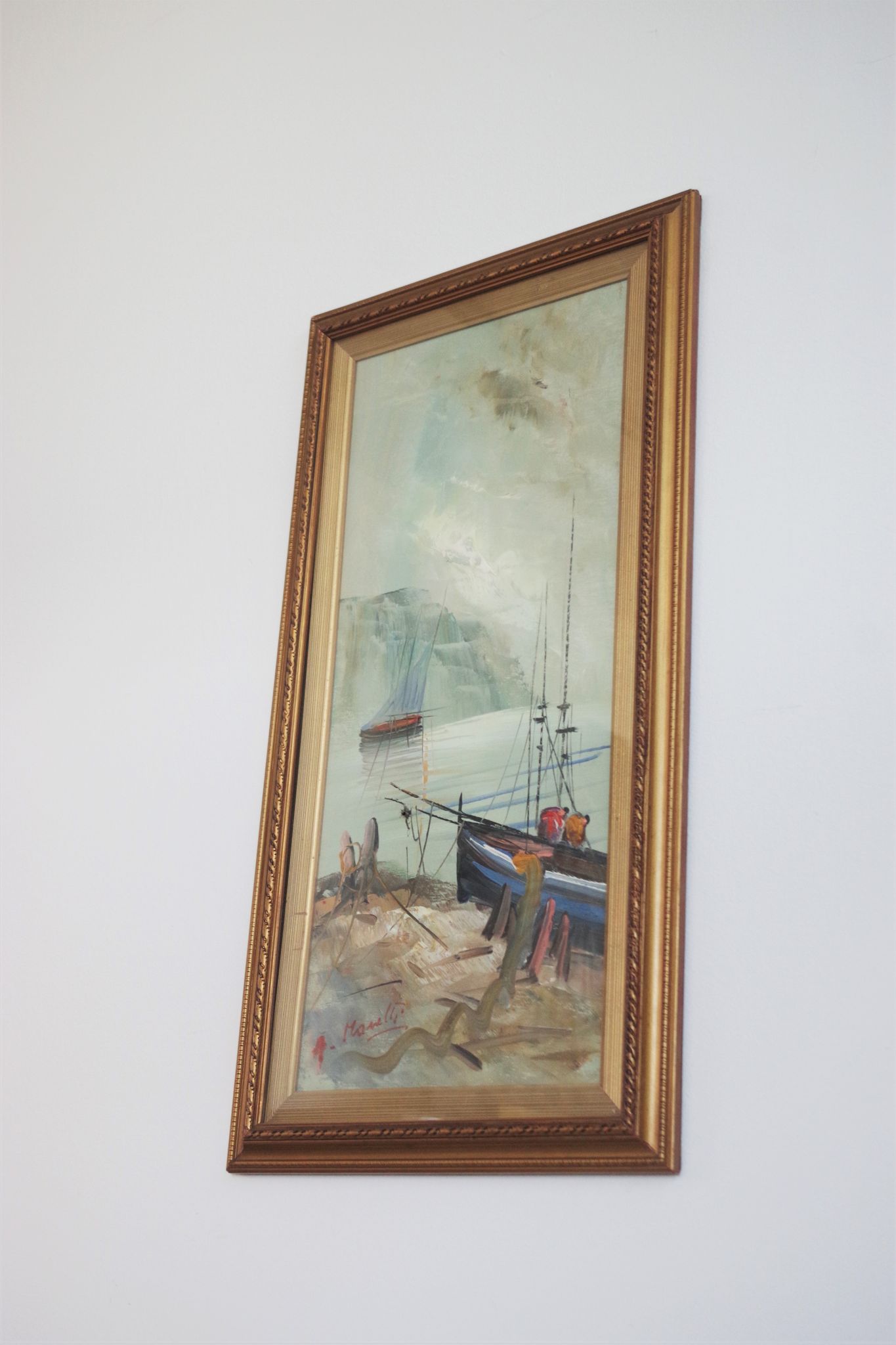 Paintings, oil on canvas, Moretti, 1970, set of 3