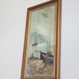 Paintings, oil on canvas, Moretti, 1970, set of 3