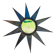 Antique metal sun mirror 70x70cm