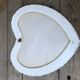 Vintage 60s white rattan mirror 46x46cm
