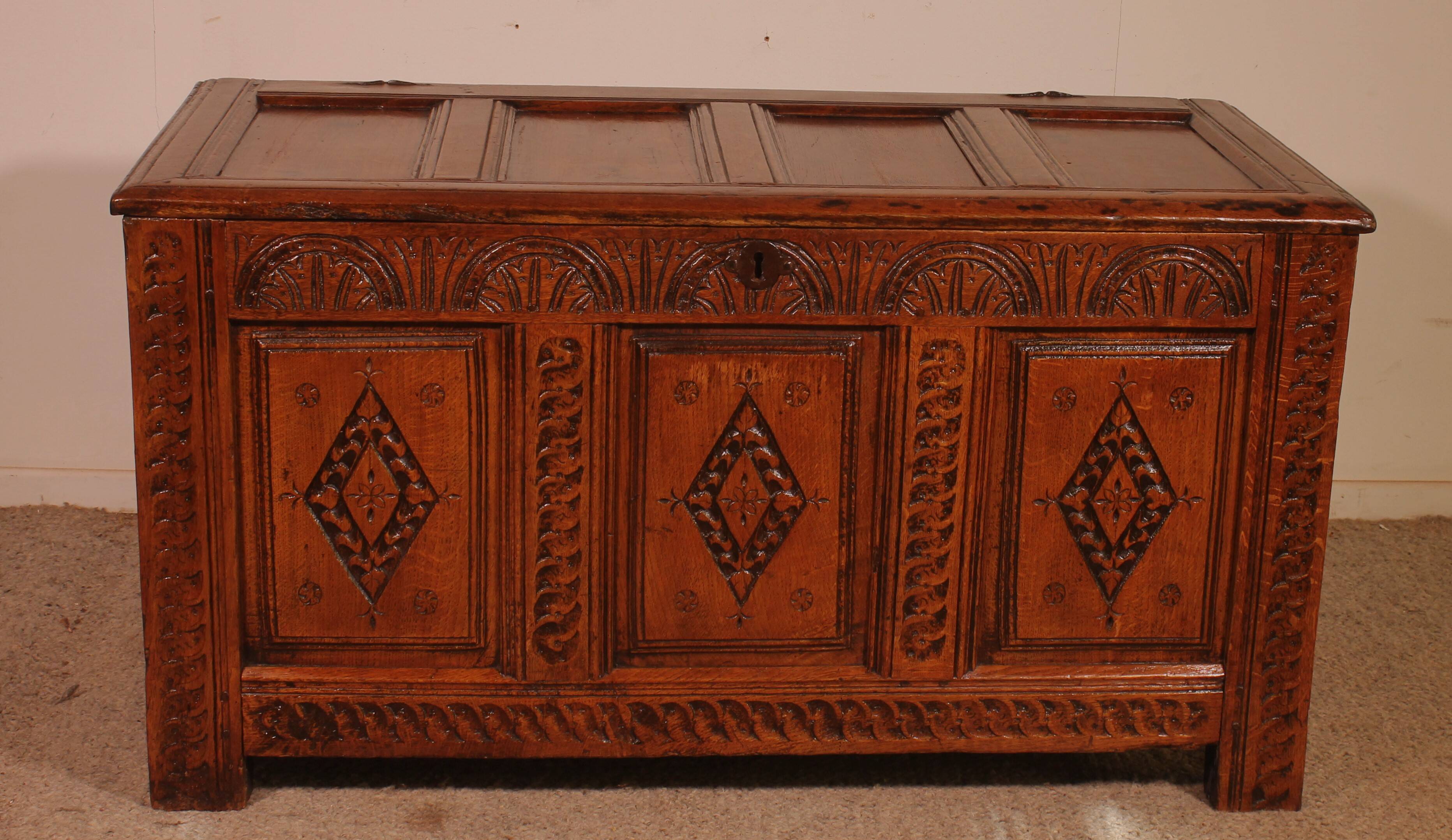 17th century English oak chest