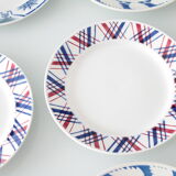 Lot of 6 vintage assorted blue and white St. amand plates