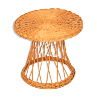 Braided rattan side table