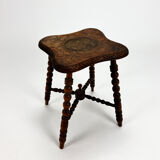 Antique oak bubble leg plantstand, 1920s