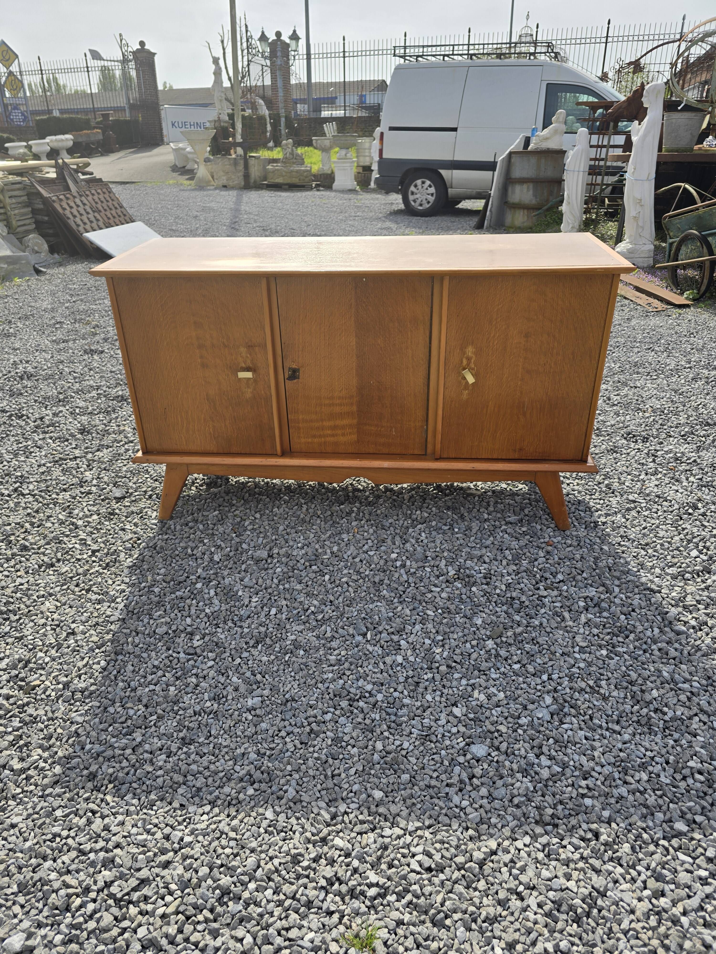 Vintage 3-door sideboard from the 60s in oak