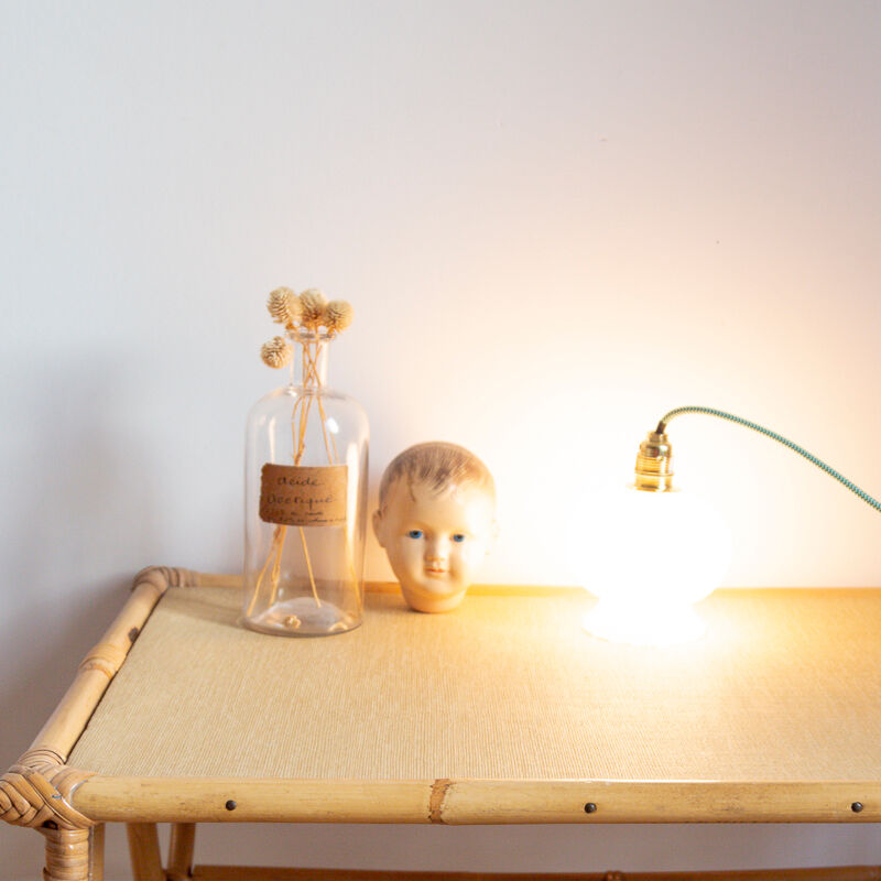 Walker with serrated glass lampshade