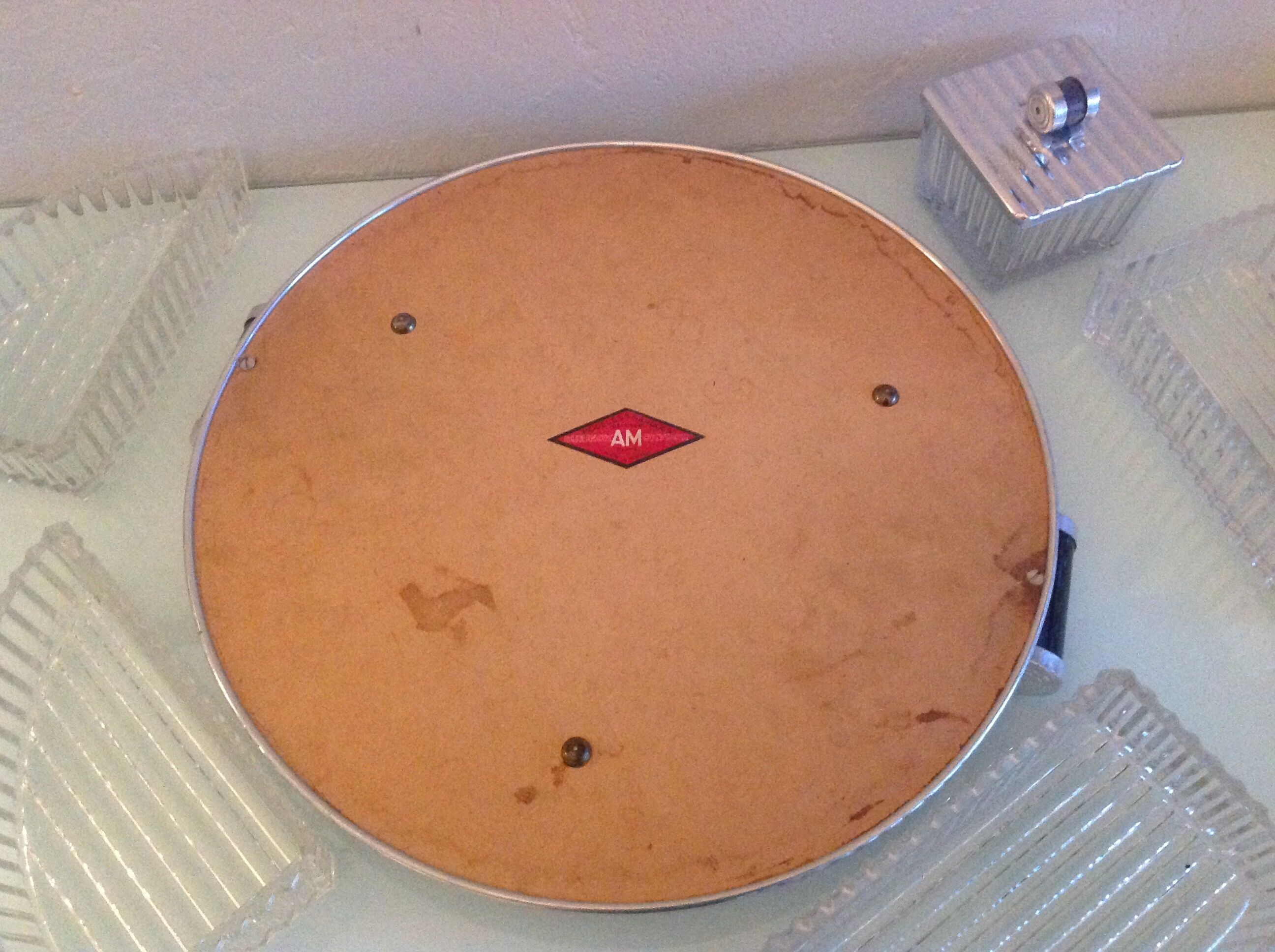 Servant mirror tray by Durinox Oxydor art deco style / 30s-40s