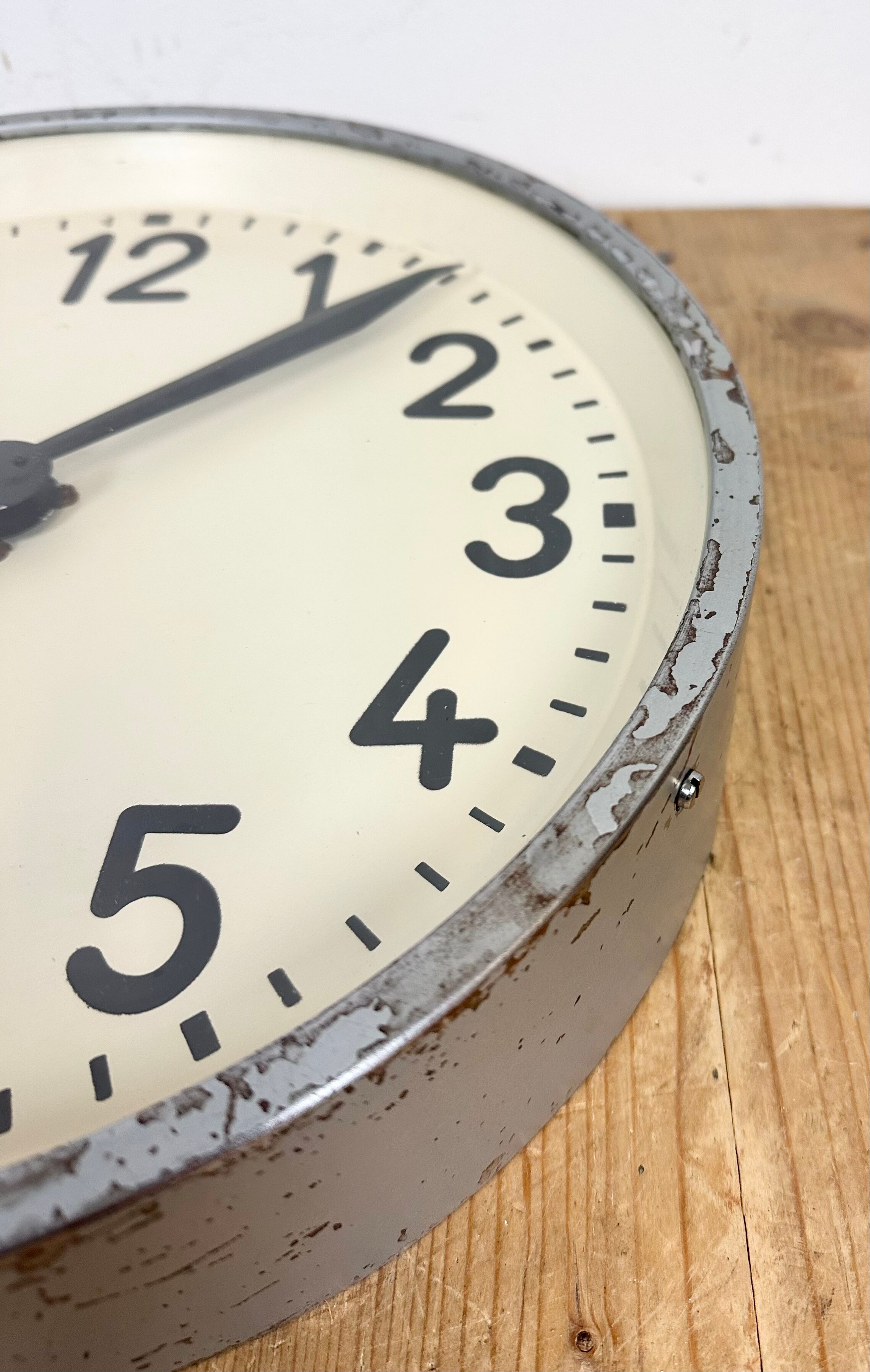 Industrial factory wall clock from Chronotechna, 1950s