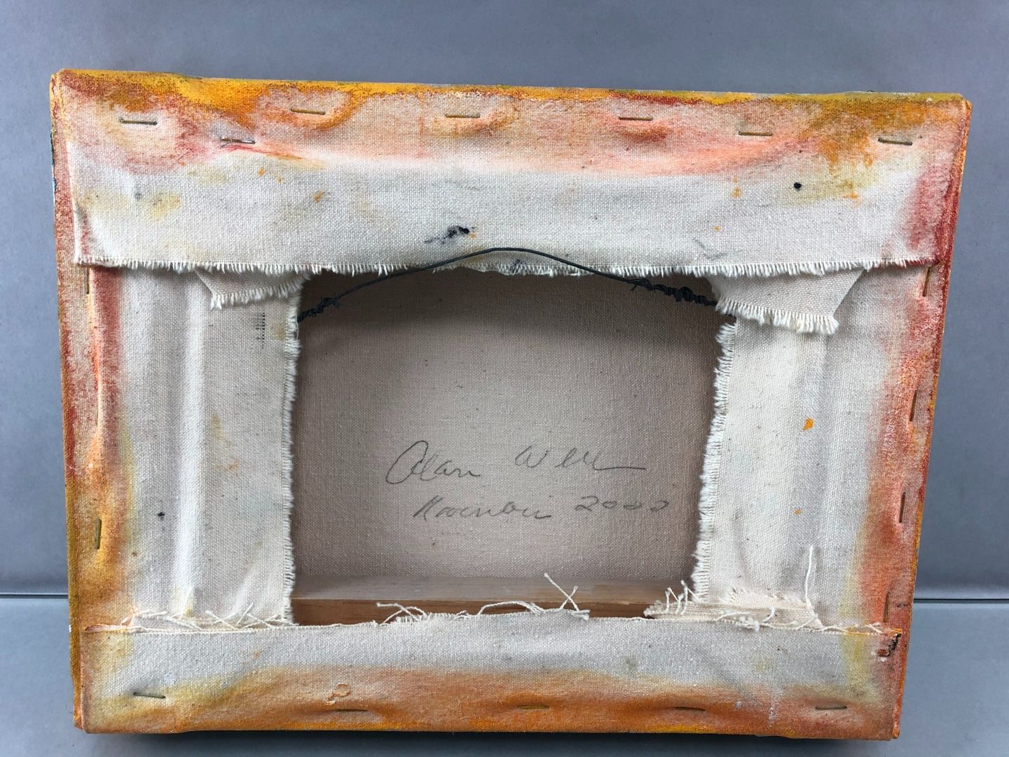 Canvas "Composition to the point" Oil on canvas, signed on the back and dated 2000.