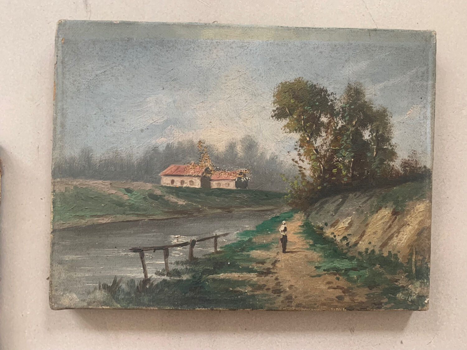 Suite of 3 paintings XIXth