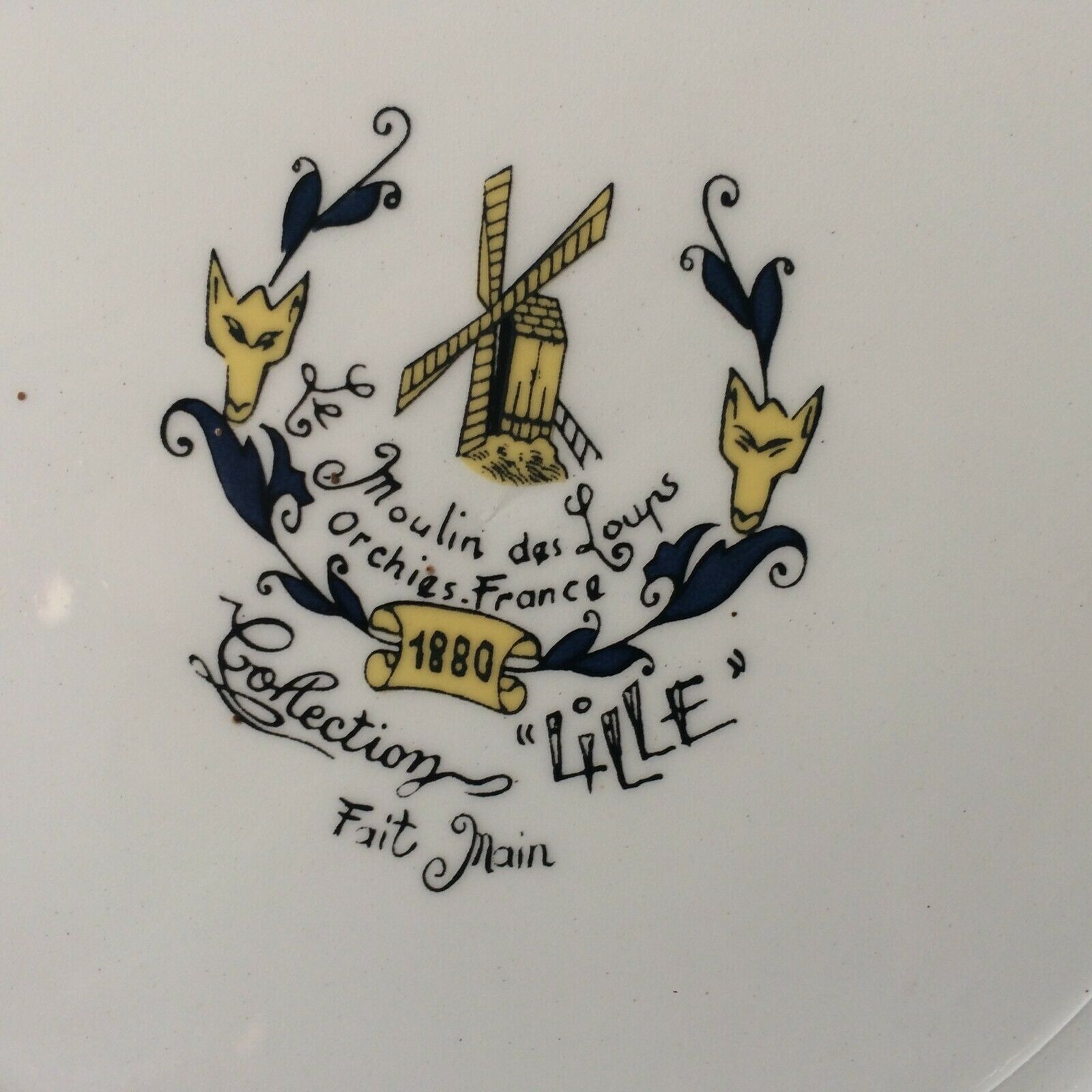 Plate The mill of wolves Orchies France collection Lille