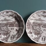 Assiettes décor english landscape, Fontebasso Italie