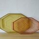 Art Deco pink pressed glass octagonal tray