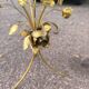 Florentine gold metal floral glass coffee table