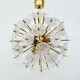 Val Saint Lambert crystal sputnik gold chandelier , 1960’s