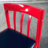 Mid-Century Modern Design Red Dining Chair Set, Belgium, 1960s, Set of 6