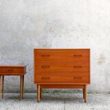 Commode et chevet scandinave années 50/60 vintage teck