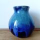 petit vase boule en céramique bleu turquoise