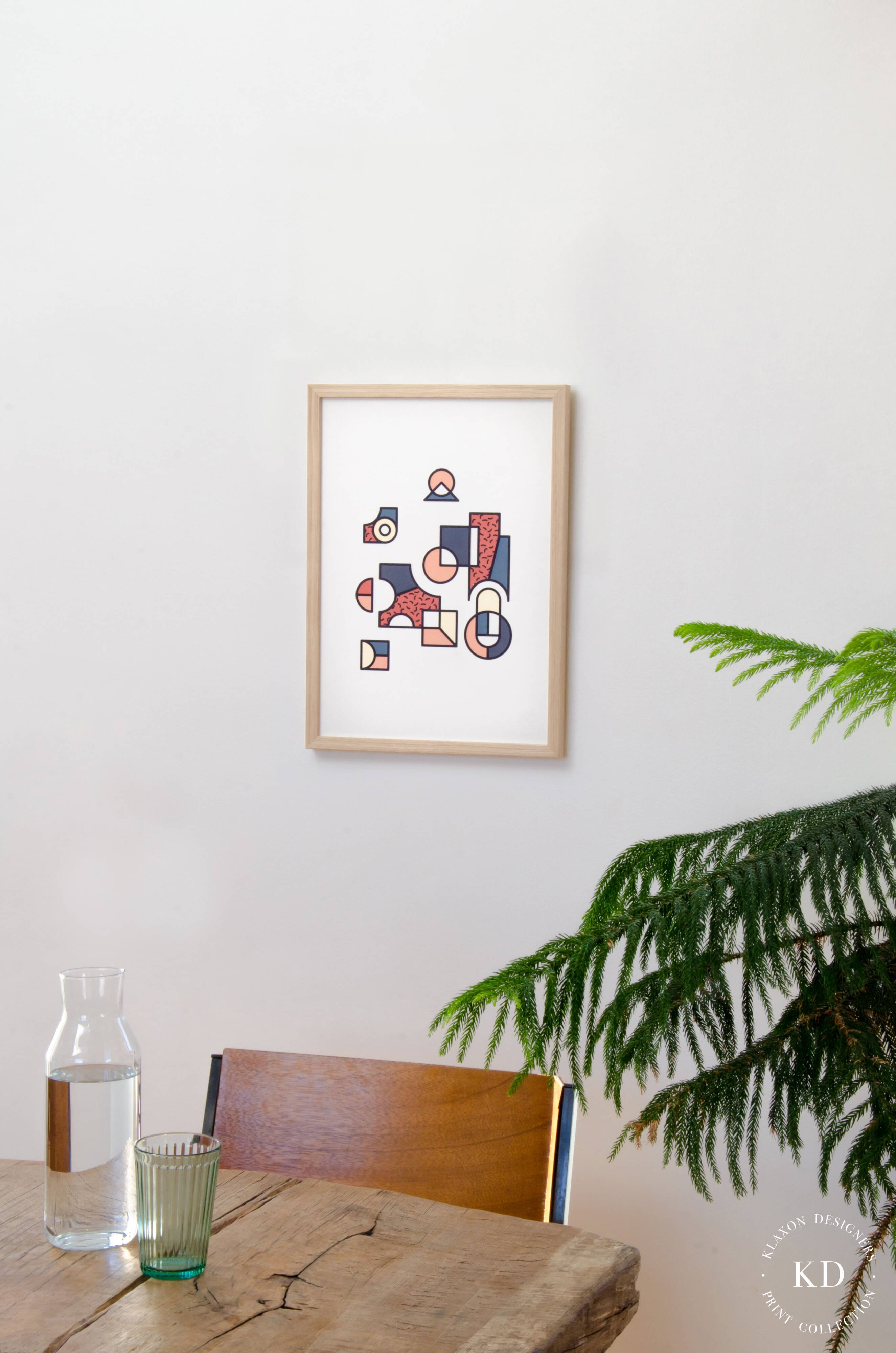 Illustration - Affiche A3 abstraite géométrique graphique colorée numérotée #008