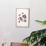 Illustration - Affiche A3 abstraite géométrique graphique colorée numérotée #008