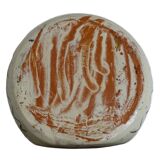 Bol ancien français en terre cuite émaillée à décor de paon