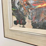 Modern Multicolored Painting, 2022, Acrylic on Wood, Framed