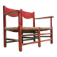 1930s Italian rustic wooden country chic bench