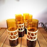 Amber & wicker glasses