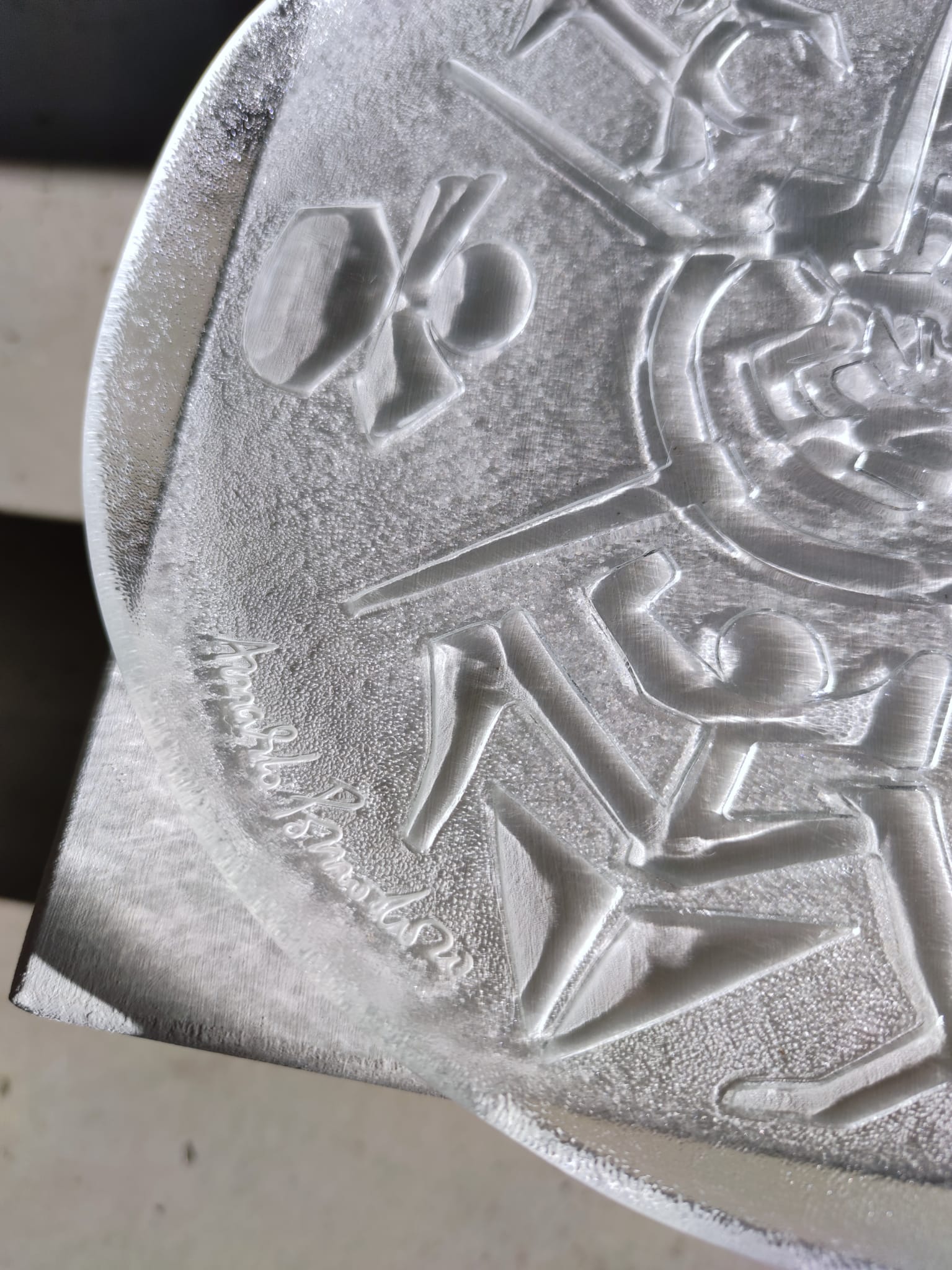 Glass dish by Arnaldo Pomodoro Ars D Milano