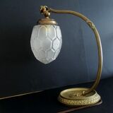 Vintage Art Nouveau French 1930s brass table lamp