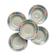 5 soup plates in speckled beige stoneware with floral pattern Tulowice Poland 1970