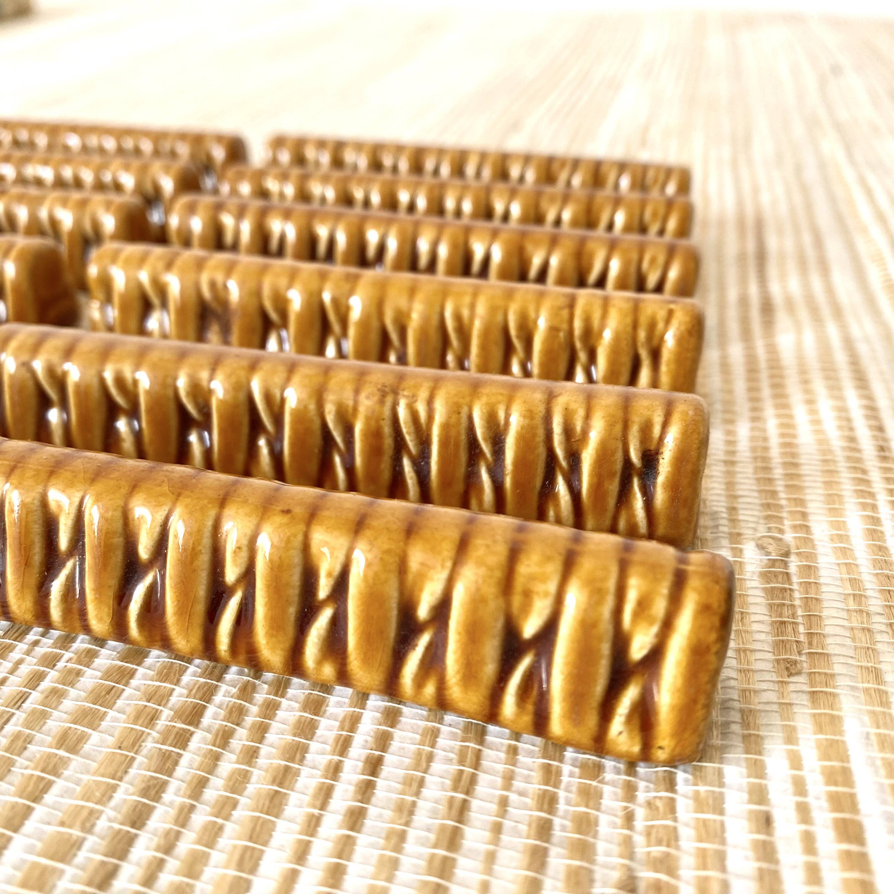 Braided effect ceramic knife holders, 1950s