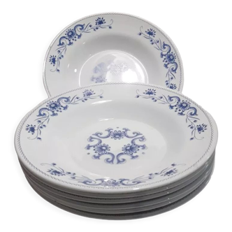 7 assiettes creuses Rivanel type arcopal