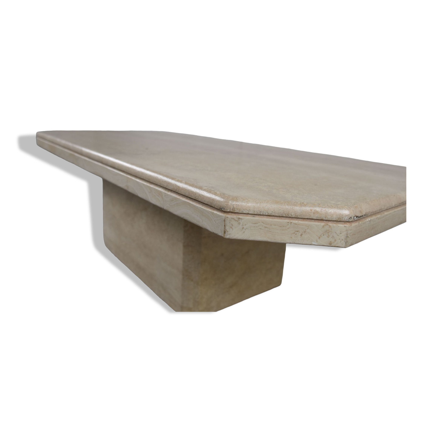 Vintage travertine coffee table, 1970s