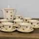 Set of 6 coffee cups his coffee teapot and milk teapot.