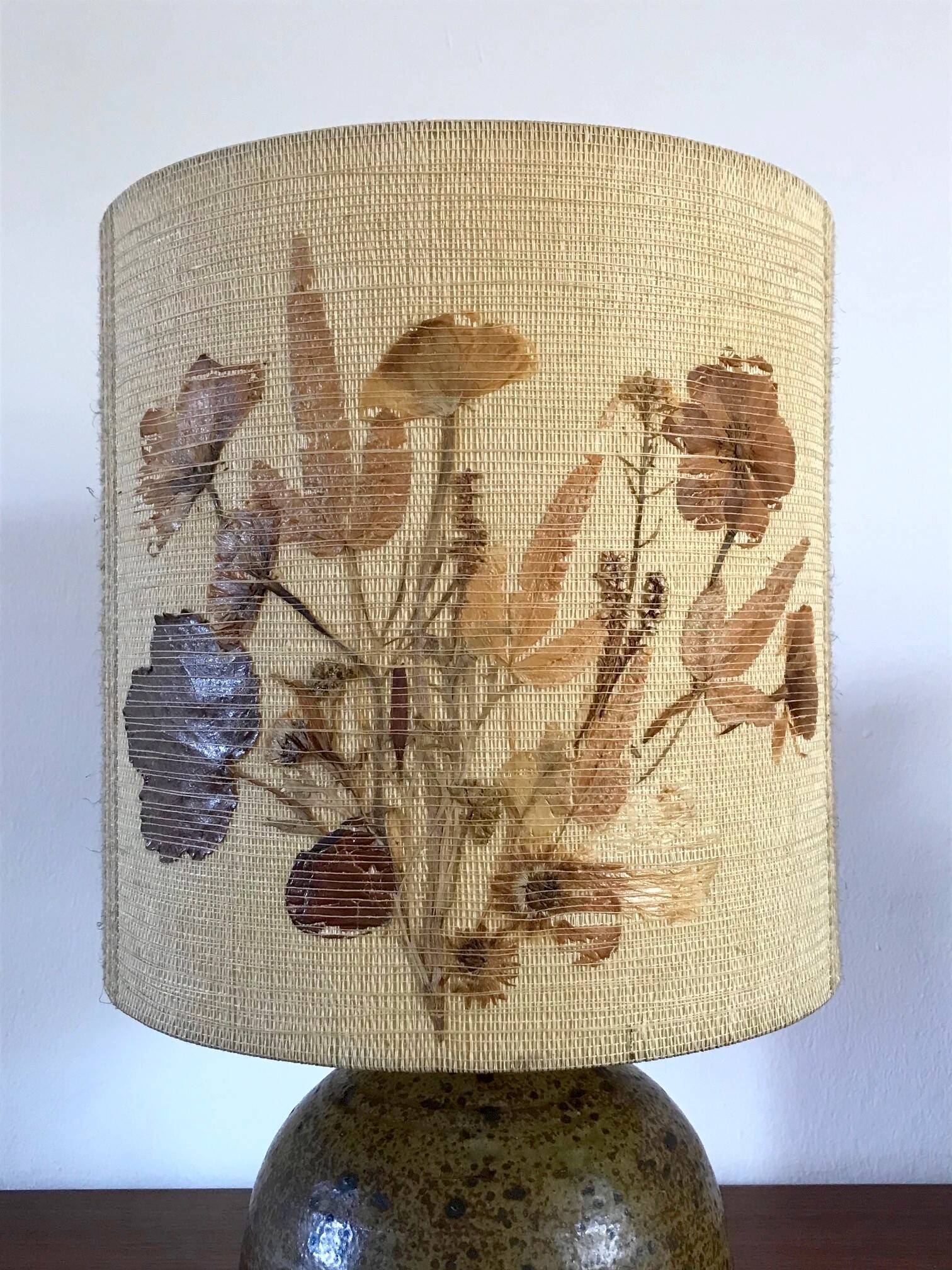 Vintage pyrite stoneware lamp from the 70s