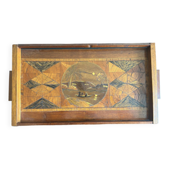 vintage marquetry tray