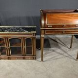Rare Small Cylinder Desk and Showcase, Louis XVI style – Mid-19th century
