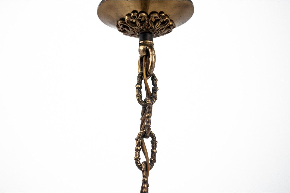 Brass chandelier, Poland, 1950s