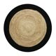 Tapis en jute et coton noir beige 90 cm