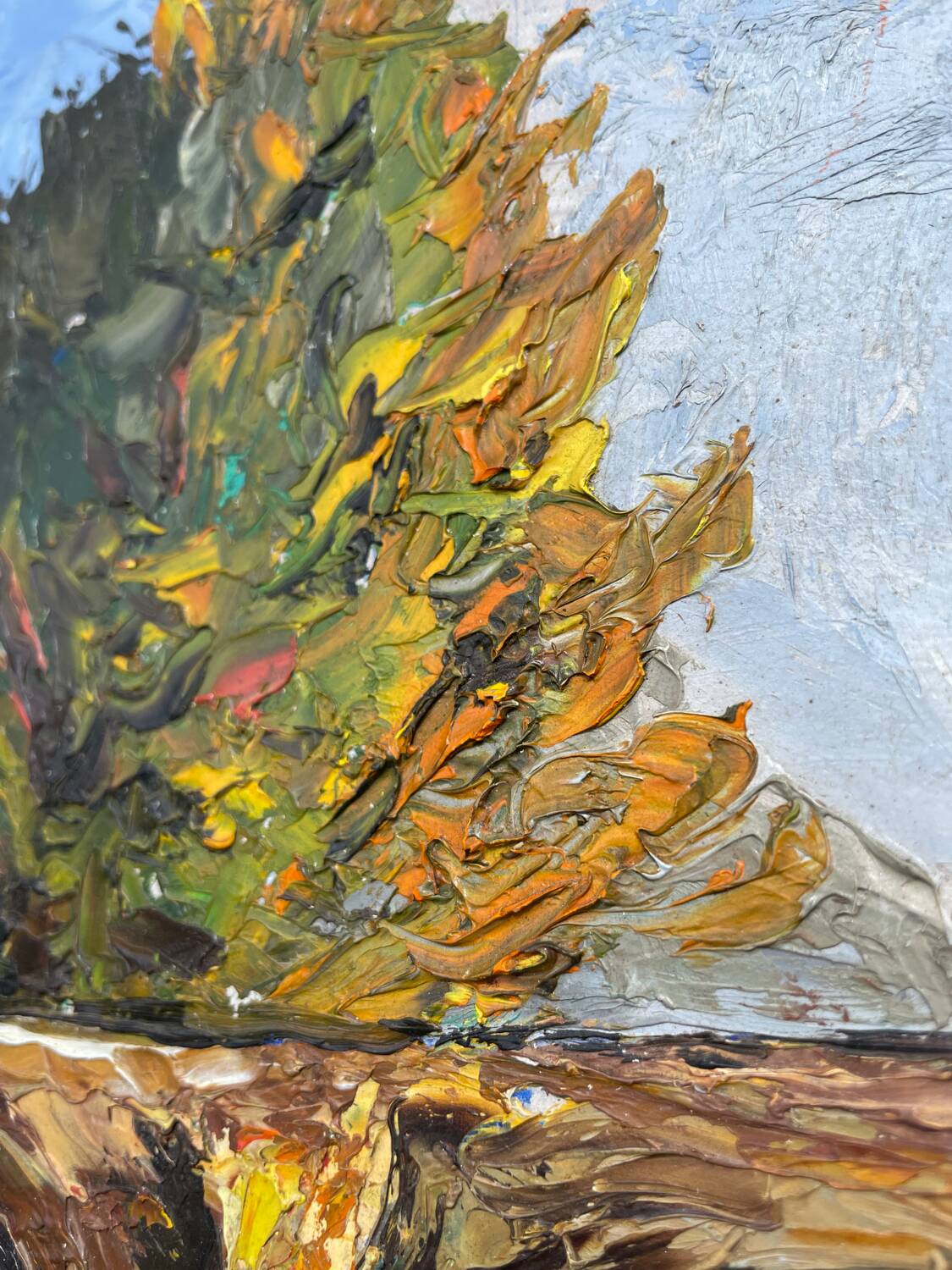 Oil knife painting landscape